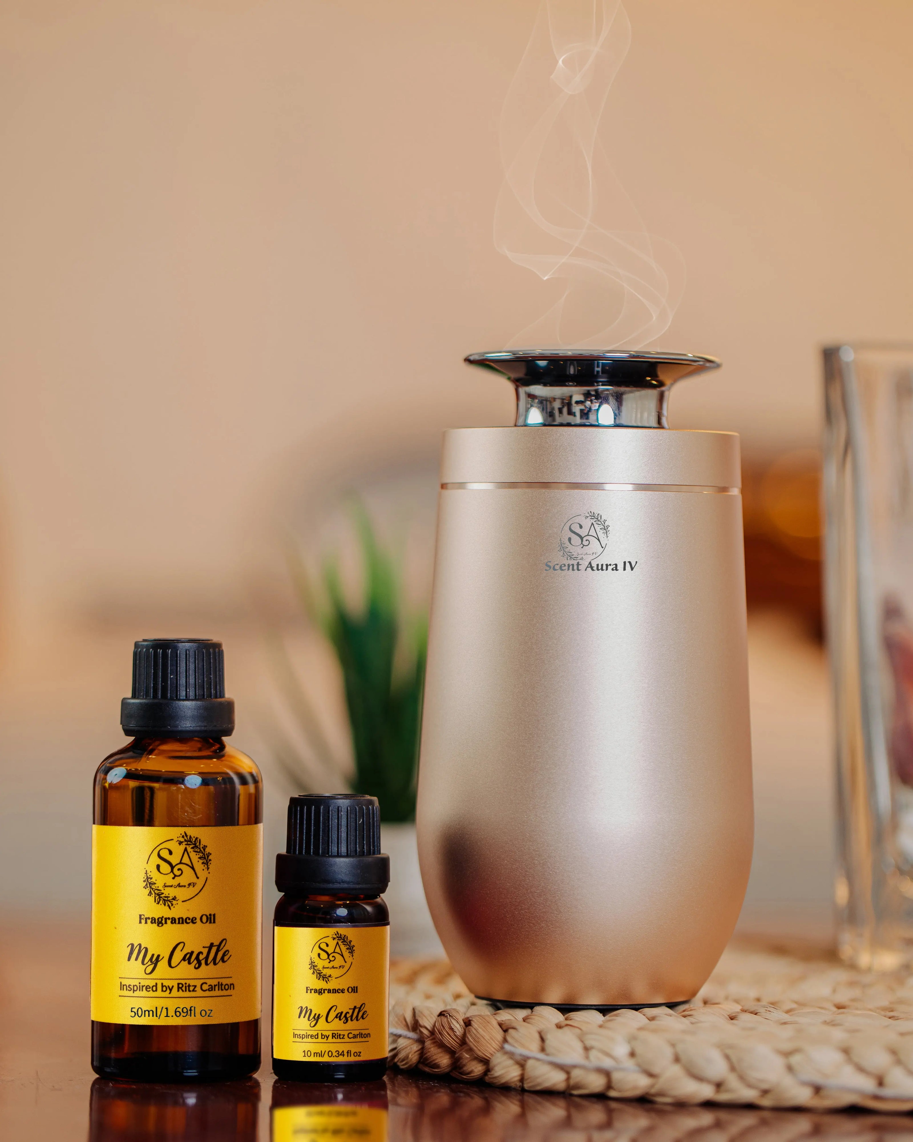 Smart Waterless Scent Diffuser for Car/Home Gold