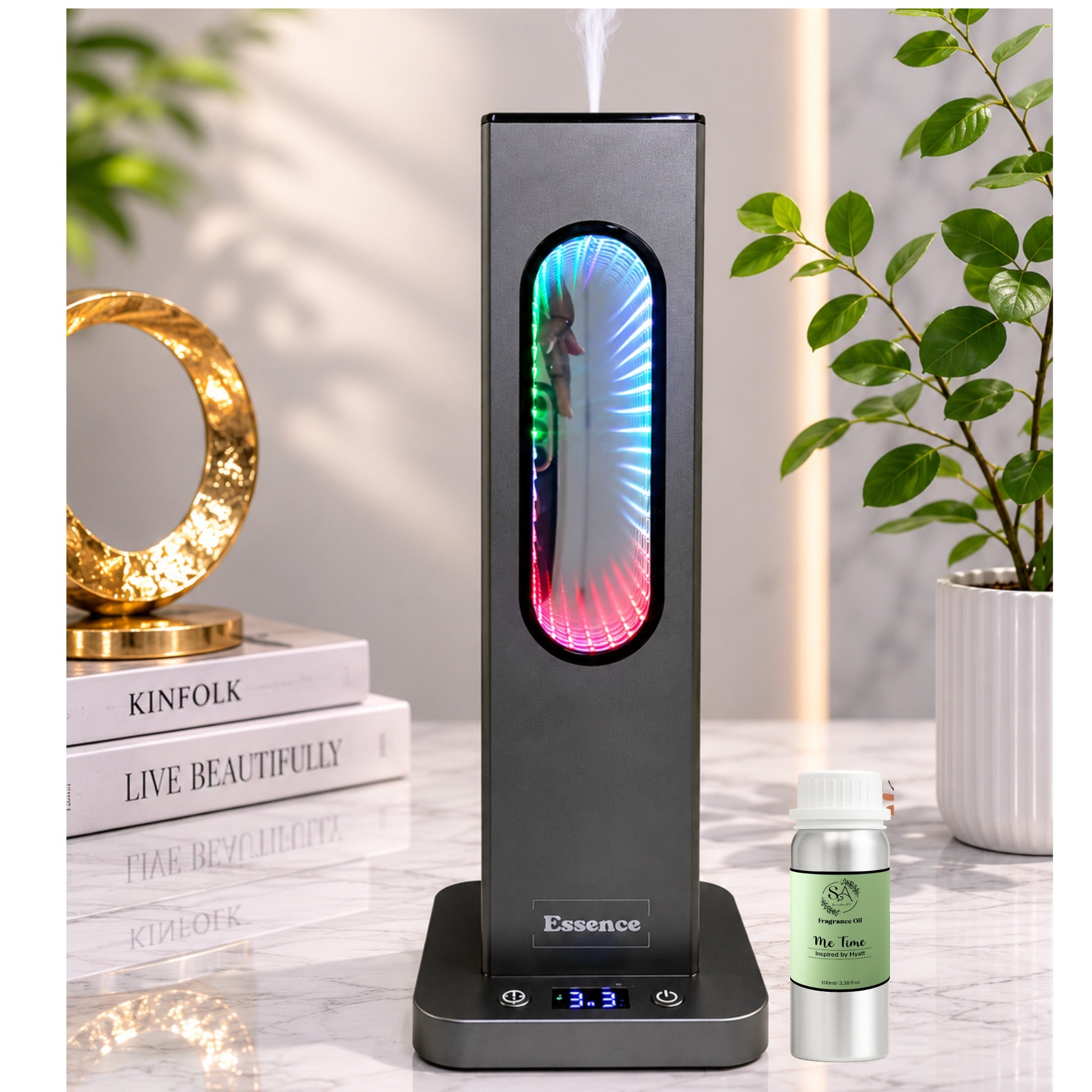 Essence Smart waterless oil Diffuser. With LED light and Bluetooth/App enabled